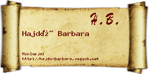 Hajdú Barbara névjegykártya